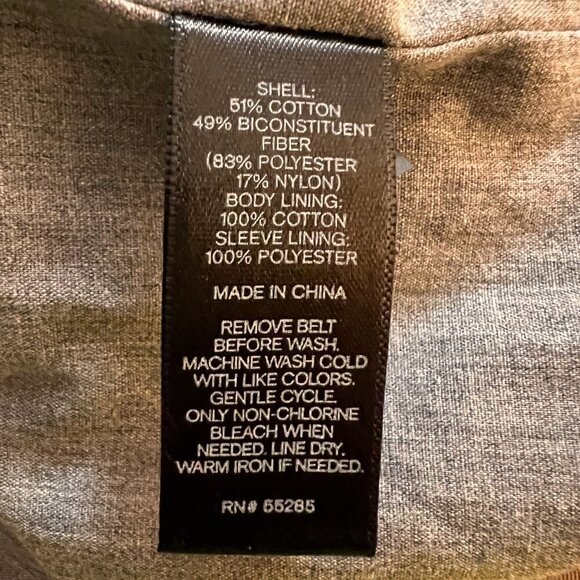 Express Khaki Belted Trench Coat Double Breasted Long Sleeve M - Picture 9 of 9